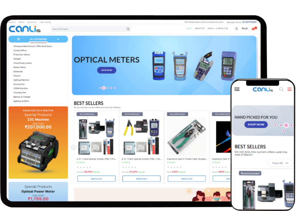 Online shopping website for fiber Optical websites